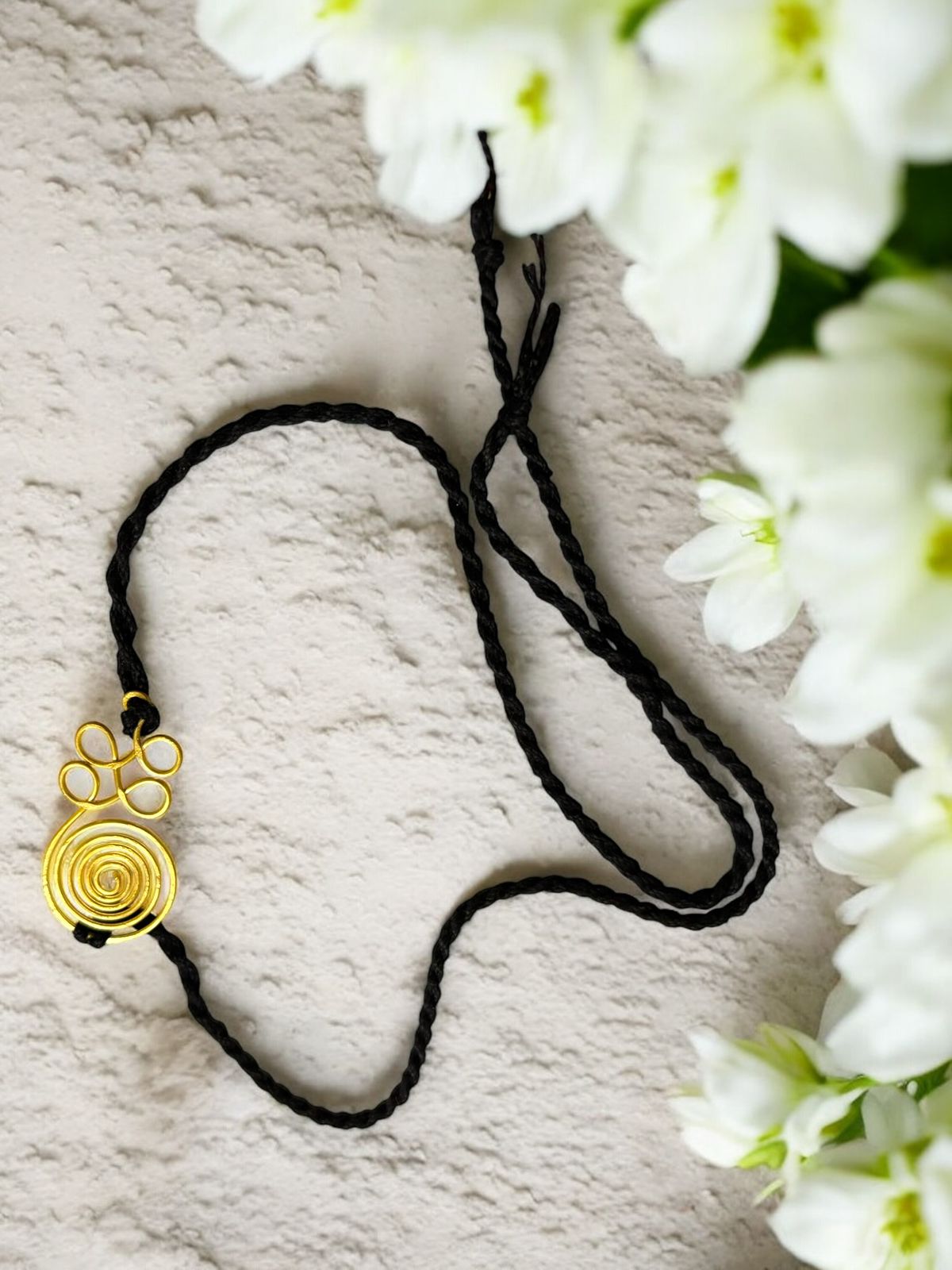 Curly Spiral Brass Anklet - Black