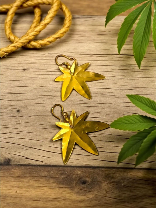 Manali Trance Leaf Brass Dangler Earrings