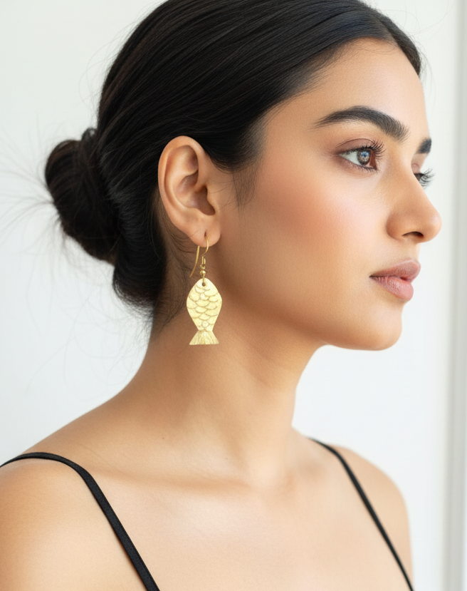 Meenakshi Brass Dangler Earrings