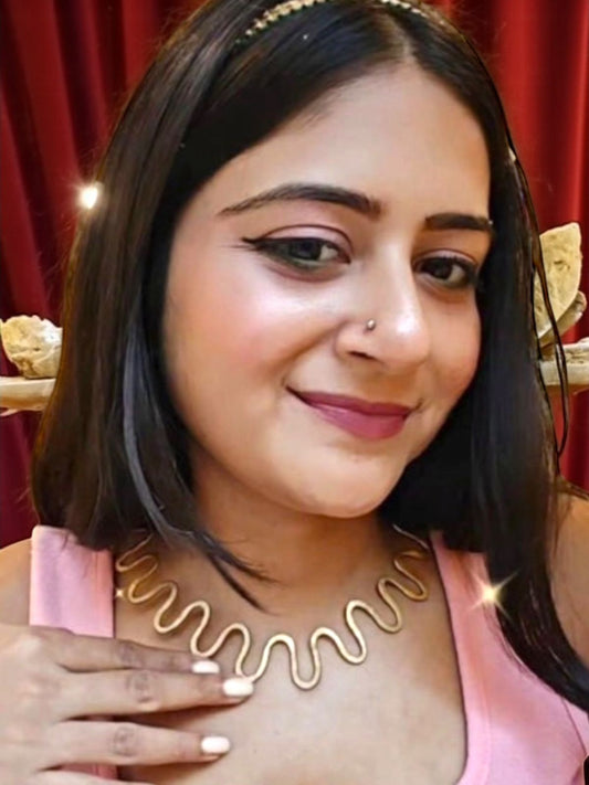 Waves Brass Hasli Necklace
