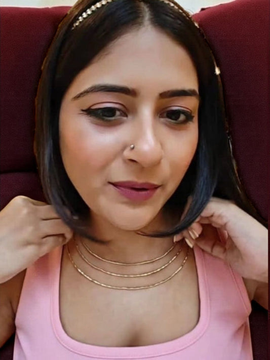 Triple Tiered Brass Hasli Necklace