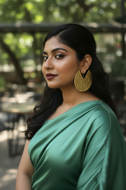 Zahara Bold Coin Brass Dangler Earrings