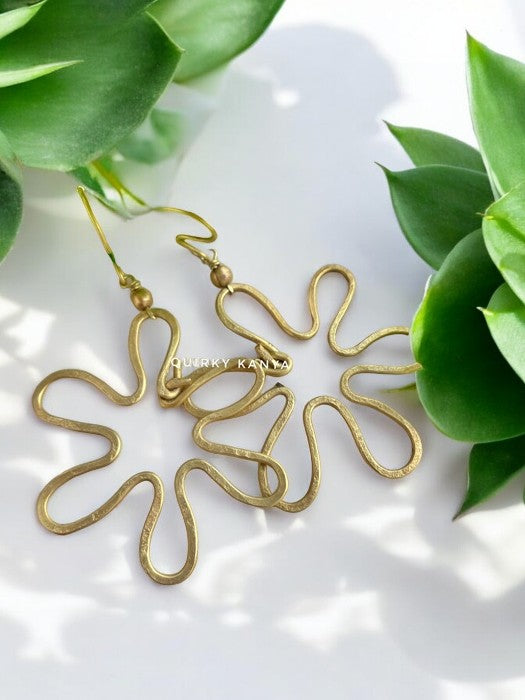 amoeba-brass-earrings