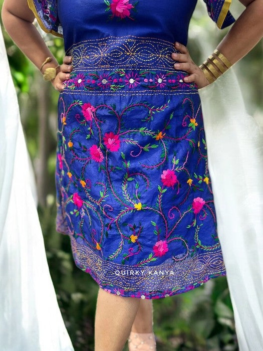 Butterfly Wings Embroidered Phulkari A-line Dress