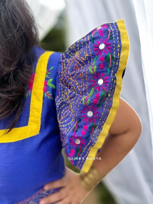 Butterfly Wings Embroidered Phulkari A-line Dress