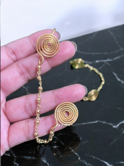 round-spiral-chained-brass-earcuffs