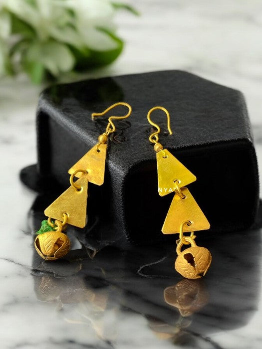 doubletriangle-ghungru-brass-earrings