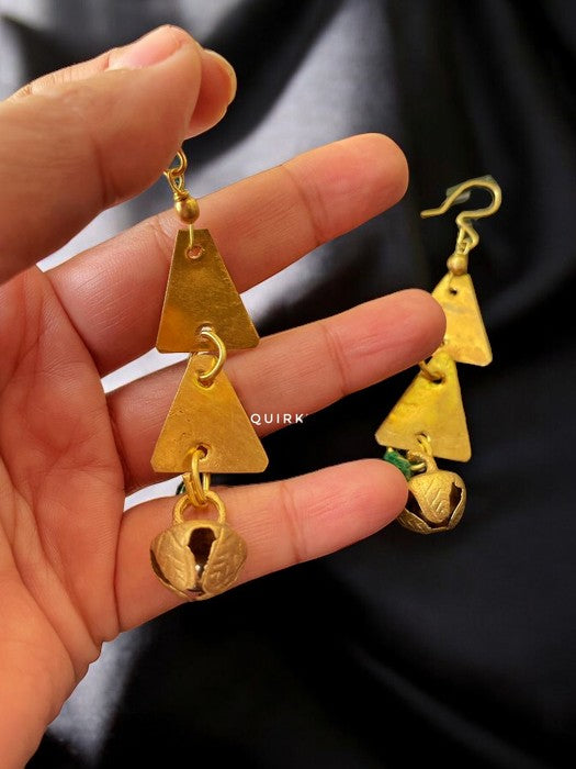 doubletriangle-ghungru-brass-earrings