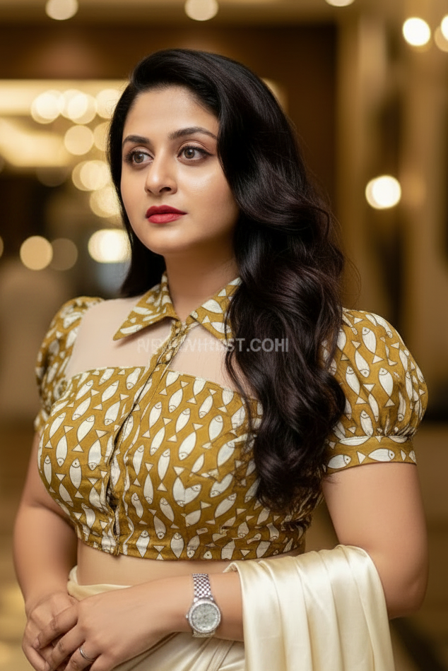 Isabella Dabu Print Cotton Blouse- Mustard