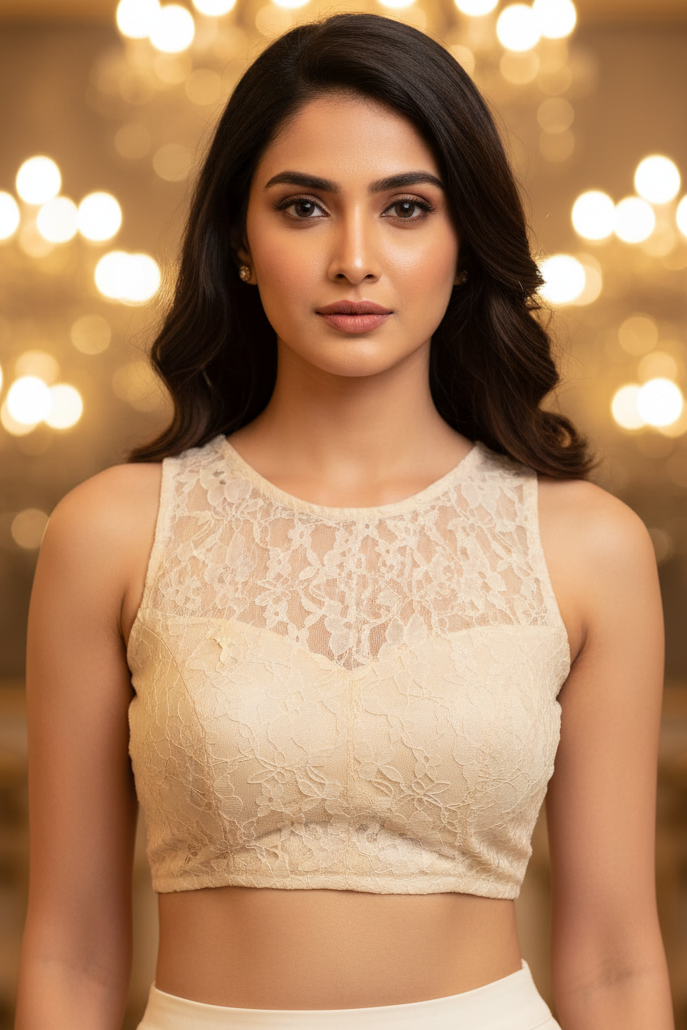 Maya Lace Blouse - Beige