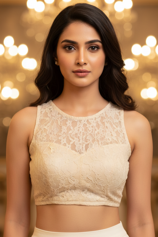 Maya Lace Blouse - Beige