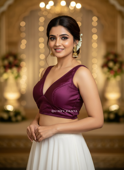 Sandhya Celebrity-cut Sleeveless Silk Blouse