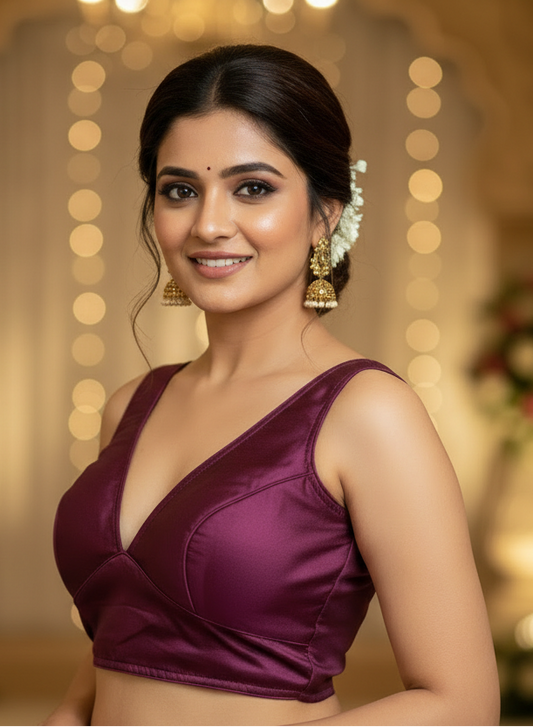 Sandhya Celebrity-cut Sleeveless Silk Blouse