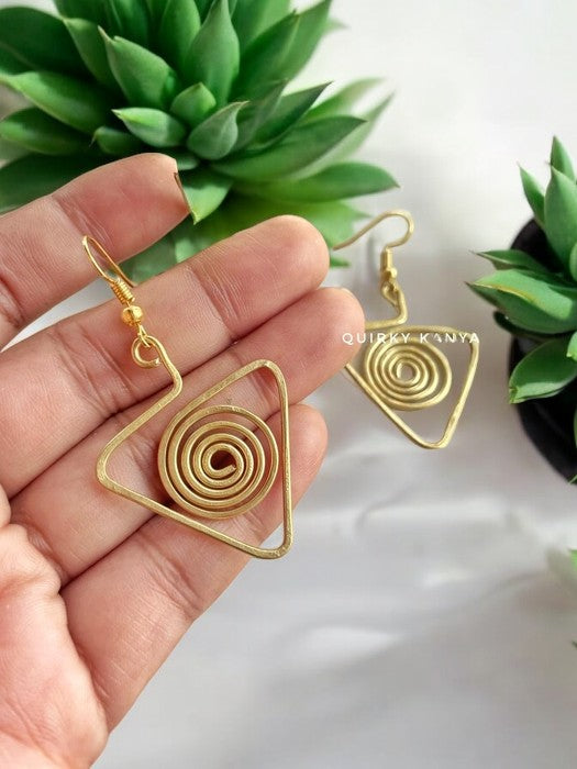 spiral-in-triangle-brass-dangler-earrings