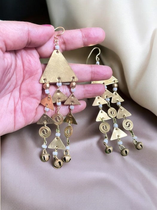 triangle-chandelier-brass-earrings