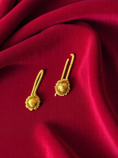Tiny Round Brass Dangler Earrings