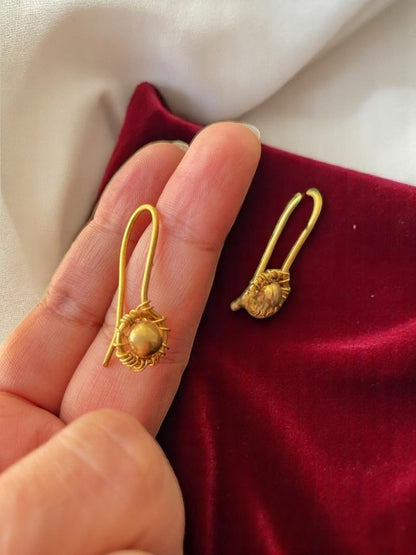Tiny Round Brass Dangler Earrings