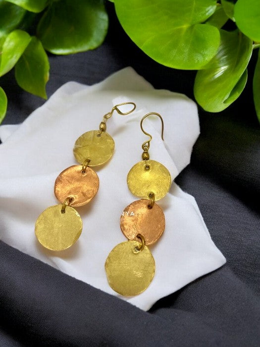 tri-circle-brass-copper-earrings