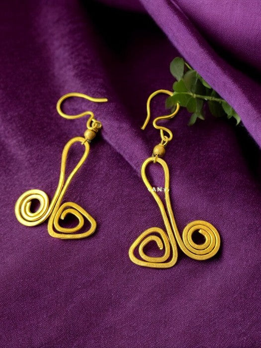 tiny-triangle-and-spiral-brass-earrings